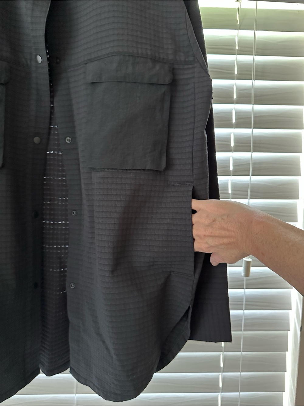 lululemon athletica Black Textured Button-Front Shirt Jacket